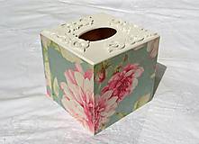 Úložné priestory & Organizácia - Box na vreckovky "Vintage Flowers" - 6888208_