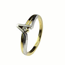 Prstene - Briliantový prsteň zo žlto - bieleho zlata - 6889538_