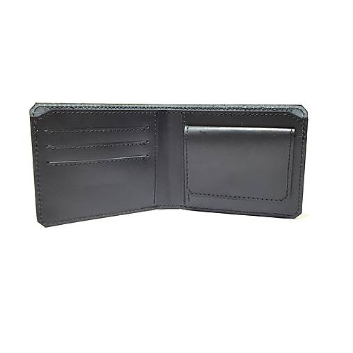  - Elegantná pánska peňaženka v tenkom prevedení s kapsičkou na mince (čierna) - 6896699_