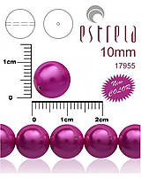 Korálky - Voskované perly zn.Estrela (17955 - metalická purpurová) 10mm, bal.12ks - 6899449_