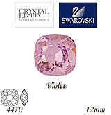 Korálky - SWAROVSKI® ELEMENTS 4470 Square Rhinestone - Violet, 12mm, bal.1ks - 6900691_