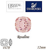 Korálky - SWAROVSKI® ELEMENTS 4470 Square Rhinestone - Rosaline, 12mm, bal.1ks - 6900827_