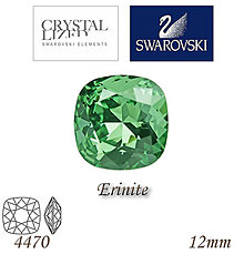Korálky - SWAROVSKI® ELEMENTS 4470 Square Rhinestone - Erinite, 12mm, bal.1ks - 6900810_