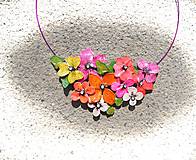 Náhrdelníky - náhrdelník, veselé kvety - 6901628_