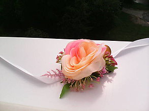 Náramky - Kvetinový náramok "Ružičky v záhrade..." - 6903681_