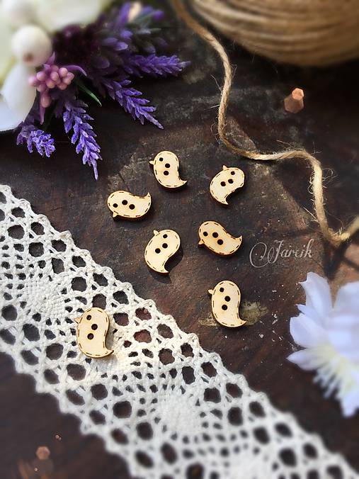 Galantéria - Drevený gombík vtáčik - 6905940_