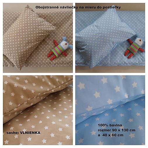 Detský textil - Obojstranné návliečky na mieru De LUXE Star do postieľky - 6909135_