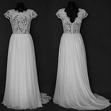 Šaty - Svadobné šaty s elastickým živôtikom a tylovou viacvrstvovou sukňou - 6907643_