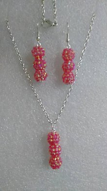 Sady šperkov - Ružový shamballa set - 6909741_