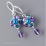 Náušnice - Náušničky Turquoise violets... - 1107442