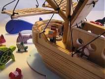 Hračky - Rybárska loď - drevená skladačka pre deti - 1137279