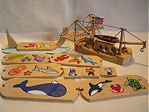 Hračky - Rybárska loď - drevená skladačka pre deti - 1137280
