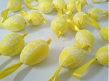 Dekorácie - KRASLICE /slepačie maľované vajíčka/ - ostro žlté - 1147783