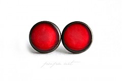 Náušnice - Pretty Red - napichovacie náušničky - 1156692
