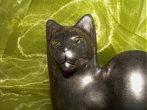 Dekorácie - Mačka "smaragdová" - 1177249