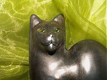 Dekorácie - Mačka "smaragdová" - 1177250