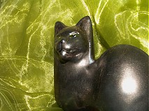 Dekorácie - Mačka "smaragdová" - 1177252
