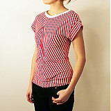  - Červené pásikavé tričko s krátkymi rukávmi - 1210211