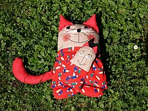 Hračky - Mačka - vreckárik s levanduľovou mačkou - 1324589