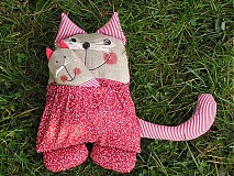 Hračky - Mačka - vreckárik s levanduľovou mačkou - 1324609
