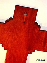 Dekorácie - Svadobný krížik štvorsrdiečkový - Poďakovanie rodičom - tmavý - cena za 1 ks - 1463895