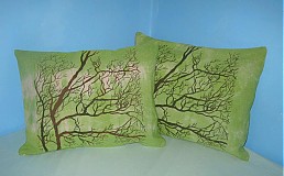 Úžitkový textil - vankúšiky stromové - zelené - 1519808