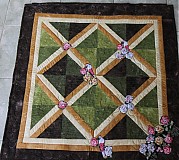 Úžitkový textil - Nástenný quilt"Záhradná mriežka" - 1633194