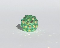 Korálky - shamballa - tmavšie zelené dúhové 12 mm/ 1 ks - 1644242