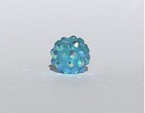 Korálky - shamballa korálky - svetlo-modré dúhové/ 1 ks - 1644258