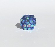 Korálky - shamballa - tmavo-modré dúhové 12 mm/ 1 ks - 1644266