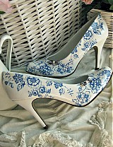 Ponožky, pančuchy, obuv - Rozkvitli v modrom topánky - 1782074