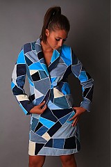 Saká - Modrá šitá mozaika - kostým - 1805049