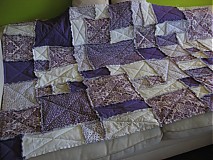 Úžitkový textil - Lila vintage rag quilt - 1844213
