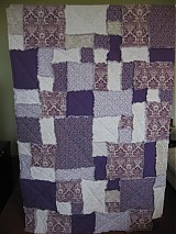 Úžitkový textil - Lila vintage rag quilt - 1844214