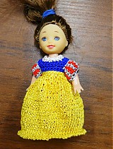 Hračky - Kelly(10cm) háčkované a šité šaty (snehulienka) - 1891564