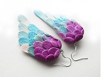 Náušnice - Krídla, náušnice, fimo (Nebeské) - 1926219