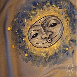 Topy, tričká, tielka - Mesiačik zlatistý - maľované tričko - 1945766