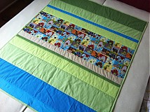 Detský textil - Farebná dinová veselá deka - 2046141