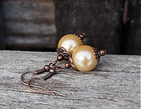 Náušnice - Elegantné zlaté perličky - 2098700