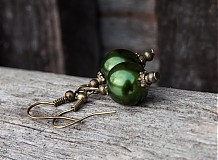 Náušnice - Zelené perličky - 2098740