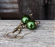 Náušnice - Zelené perličky - 2098741