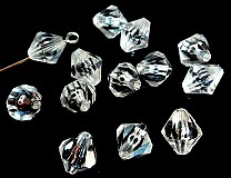 Korálky - Plast bicone 10mm-priehľ-10ks - 2111634