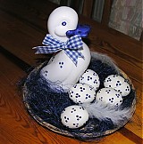 Dekorácie - Velikonoční dekorace - kachna s vajíčky - 2114895