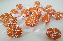 Dekorácie - KRASLICE /slepačie maľované vajíčka/ - tmavá orange - 2117529