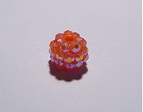 Korálky - shamballa - silno oranžové 12 mm/ 1 ks - 2138309