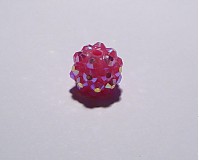 Korálky - shamballa - tmavo-ružové 12 mm/ 1 ks - 2138324