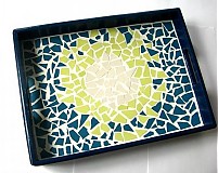 Nádoby - Mozaiková tácka Modrá :o) - 2184942