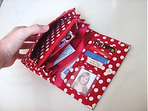 Peňaženky - Red Dots- 17 x 10,5 na karty i fotky - 2239474