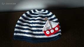 Detské čiapky - Háčkovaná čiapka ... Malý námorník ... - 2333552