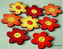 Materiál ručne robený - GOMBÍČKY mnohofarebné kvetované - 2388964